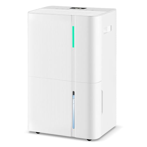 74 Pints Dehumidifier for Home, 4500 Sq. Ft Dehumidifier w/3 Modes, 24H Timer, 3-Color Indicator, Child Lock & Drain Hose, Energy Efficient Dehumidifier for Bathroom, Bedroom, Basement