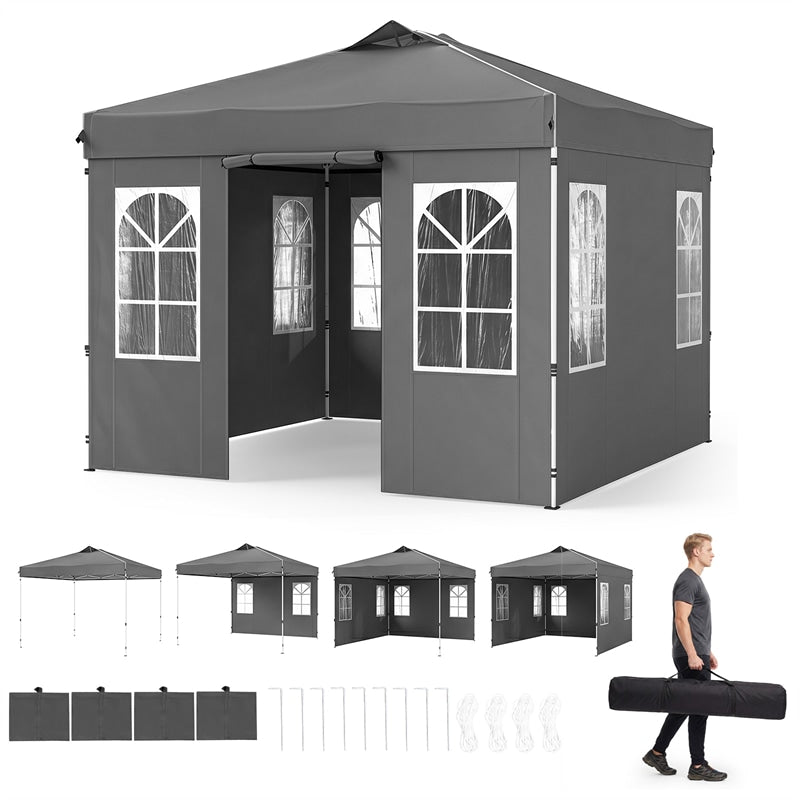 Pop Up Canopy Tent, Waterproof Outdoor Party Event Tent with Sidewalls, Center Lock & Sandbags Carry Bag, Portable Commercial Gazebo
