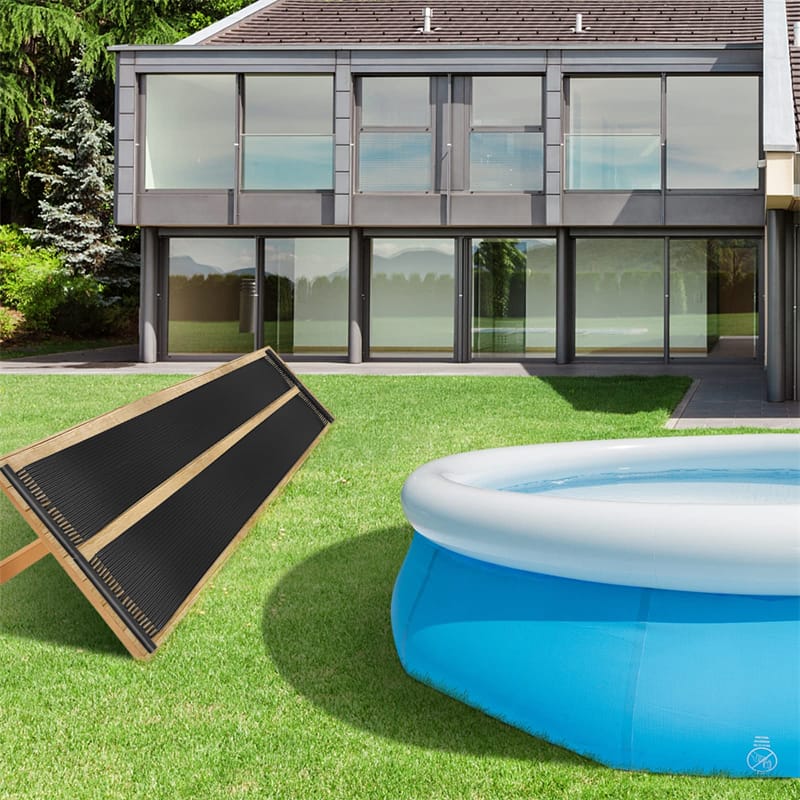 Solar Pool Heater Panels for Inground Above Ground Swimming Pools, Weatherproof Solar Water Heating System Warmer for Outdoor Roof