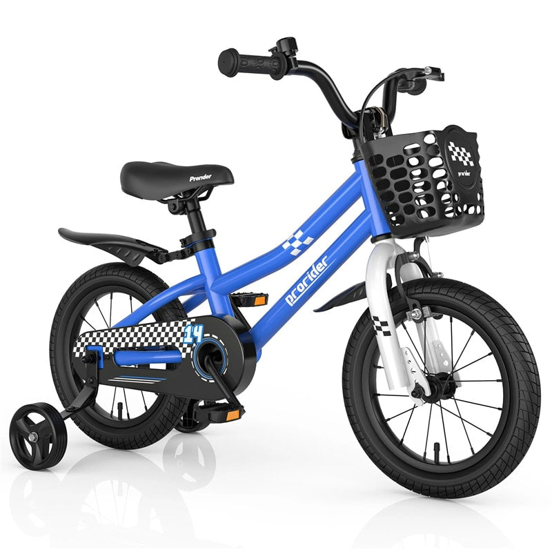 12-20 Inch Kids Bike with Removable Training Wheels, Basket & Bell for 3-8 Years Old Boys Girls, Adjustable Children Bicycle