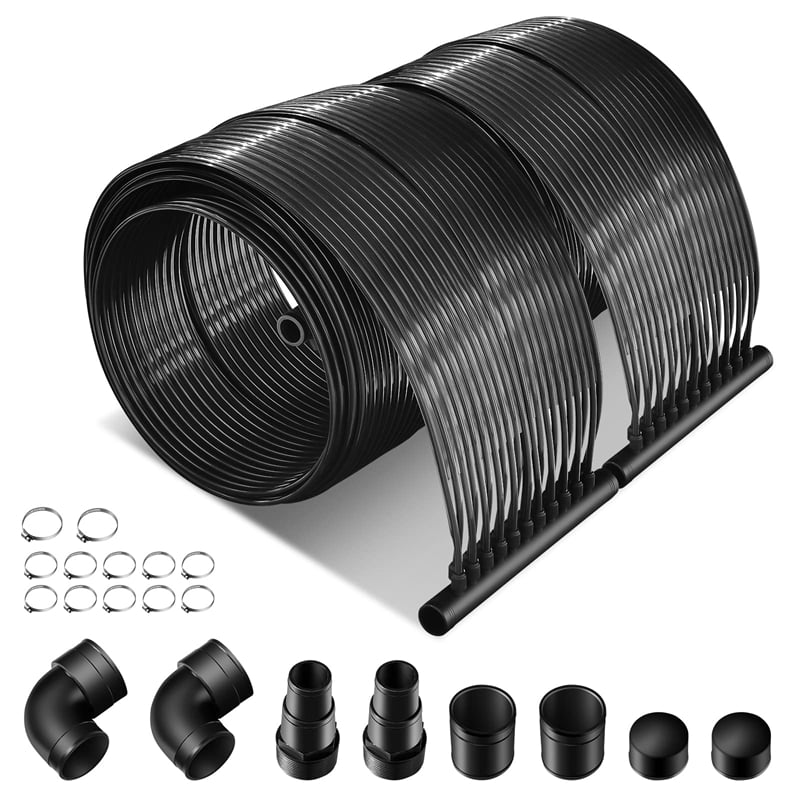 Solar Pool Heater Panels for Inground Above Ground Swimming Pools, Weatherproof Solar Water Heating System Warmer for Outdoor Roof