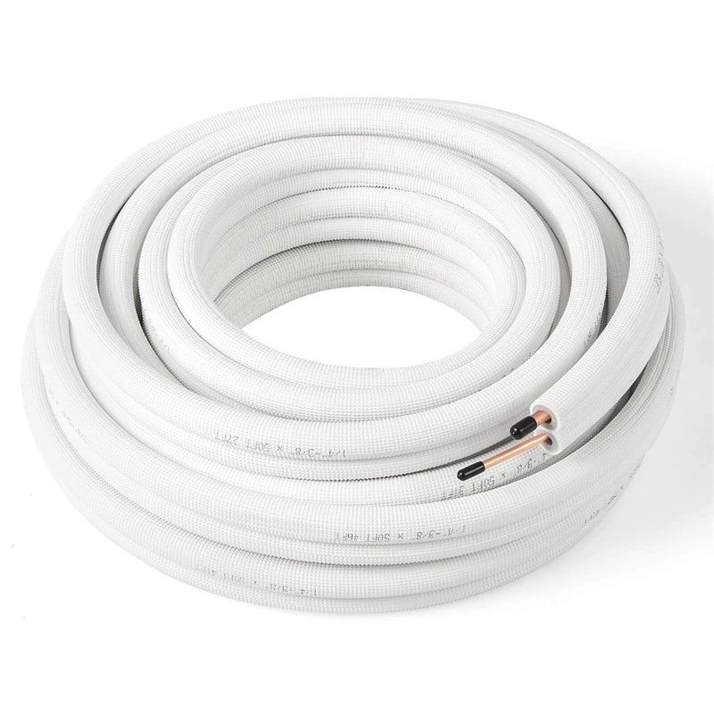25/50 FT Mini Split Line Set, 3-Layer Thickened Insulation Copper Pipes Tubing Extension for Air Conditioner & Heat Pump Systems
