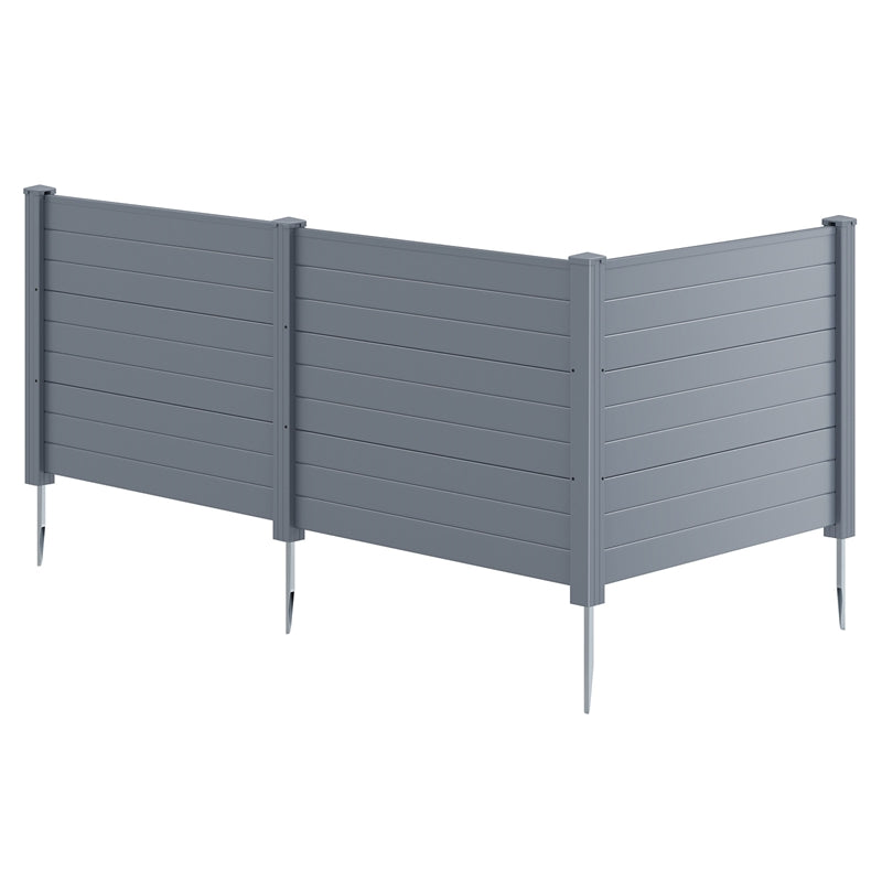 No-Dig Air Conditioner Fence 3/6 Panels, 48"x38" Outdoor Privacy Screen Trash Can Enclosure Decorative Garden Fence w/ Metal Stakes