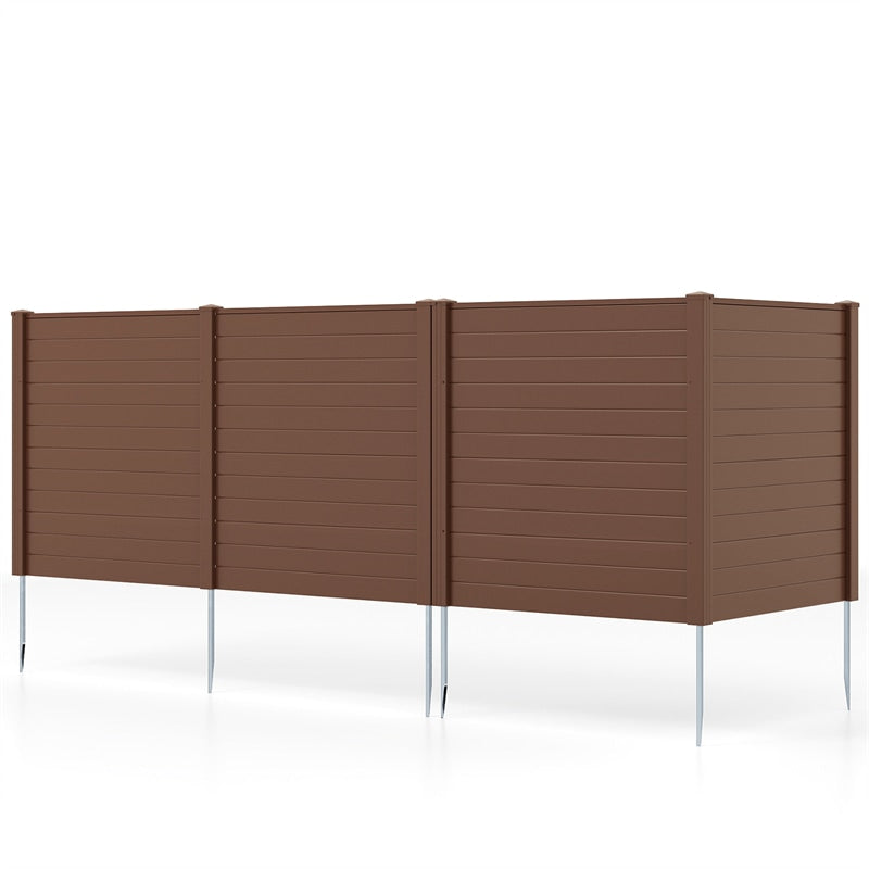 Outdoor Privacy Screen 2/4 Panels, 48"W x 48"H No-Dig Decorative Air Conditioner Fence & Trash Can Enclosure with 3 Metal Stakes