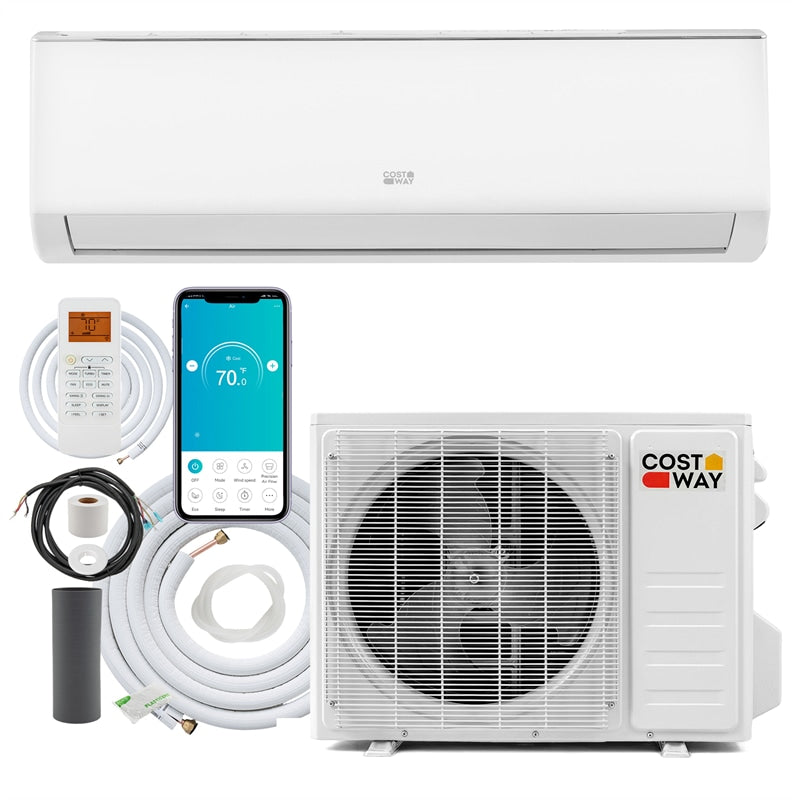 EcoGuard 12000 BTU Mini Split Air Conditioner & Heater, Wifi Inverter Ductless AC w/ Heat Pump & Installation Kit, Cools 750 Sq. Ft