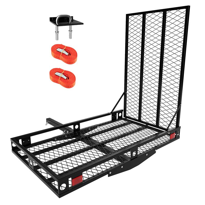 Hitch Mobility Scooter Wheelchair Carrier with Ramp, 500 LBS Heavy Duty Folding Cargo Carrier for Car SUV Truck, Fits 2 Inch Hitch Receiver