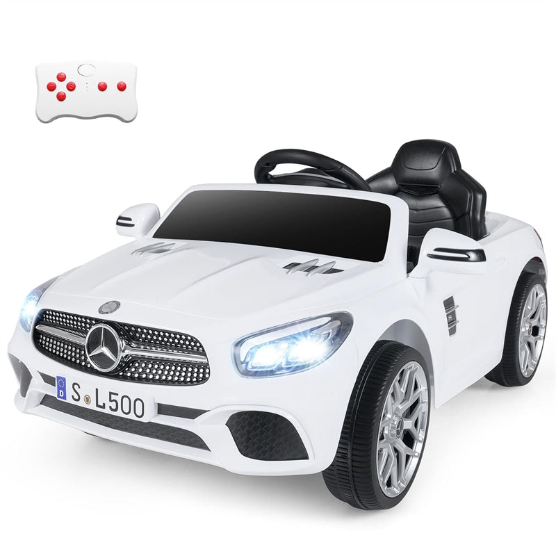 12V Kids Ride On Car, Licensed Mercedes-Benz SL500 Electric Vehicle with Remote Control, Spring Suspension, LED Lights & Music for Boys Girls