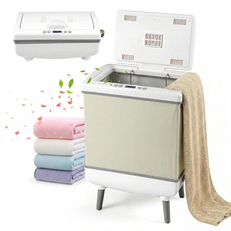 35L Large Towel Warmer Bucket for Bathroom, Foldable Blanket Warmer with Heat/Dry Modes, 24H Timer, Child Lock, Fits 3 Oversized 45"x70" Towels