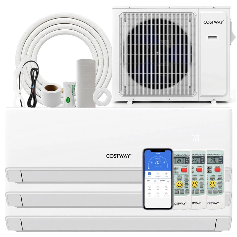 36000 BTU 3 Zone 23 SEER2 Mini Split Air Conditioner & Heater, Smart WiFi Inverter Ductless AC Heat Pump System with Energy Star Full Set