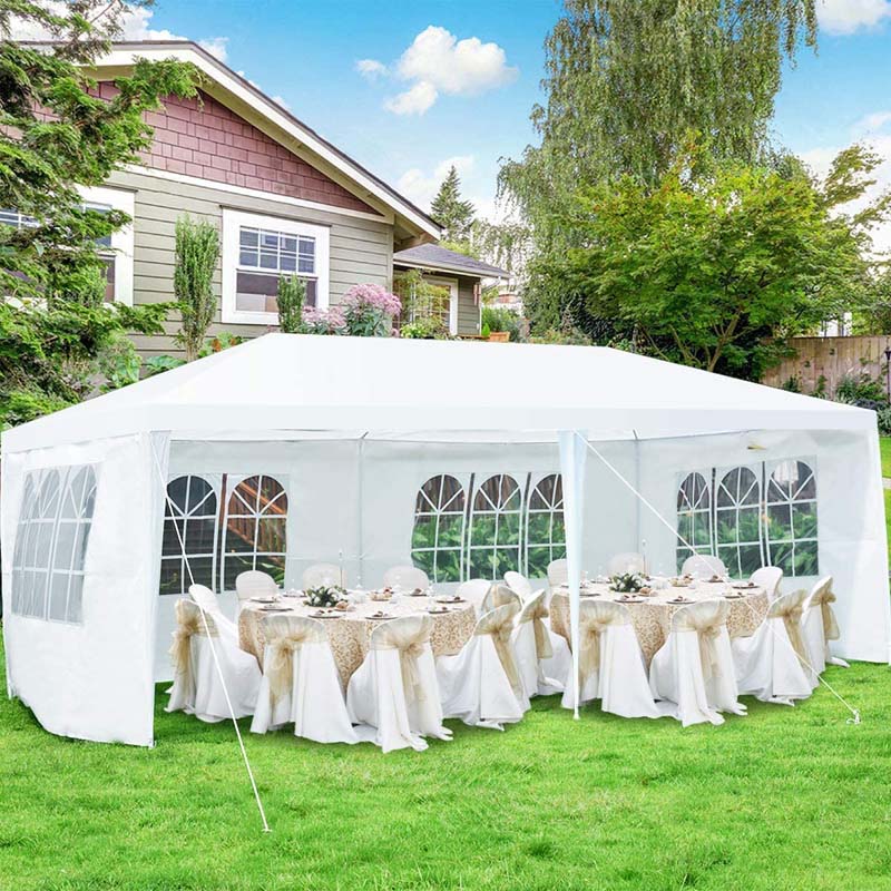 10 x 20 FT Outdoor Canopy Tent Heavy Duty Wedding Party Tent with 4 Removable Sidewalls & Carry Bag
