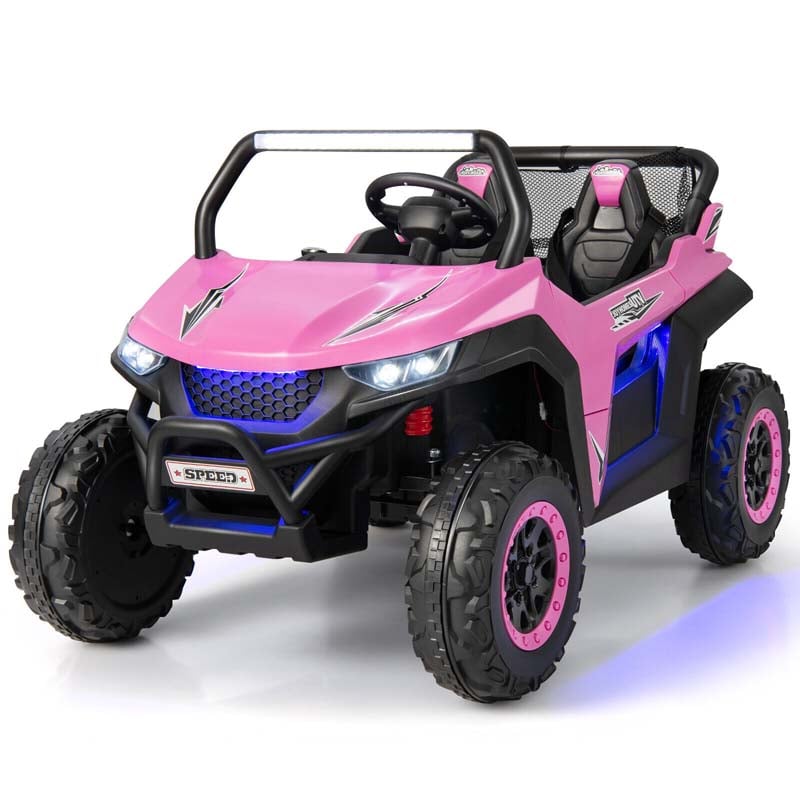 12V 2-Seater Kids Ride On UTV Car, Battery Powered Electric Vehicle with Remote Control, Lights & Music, Ride On Toy Car for Boys Girls Gifts