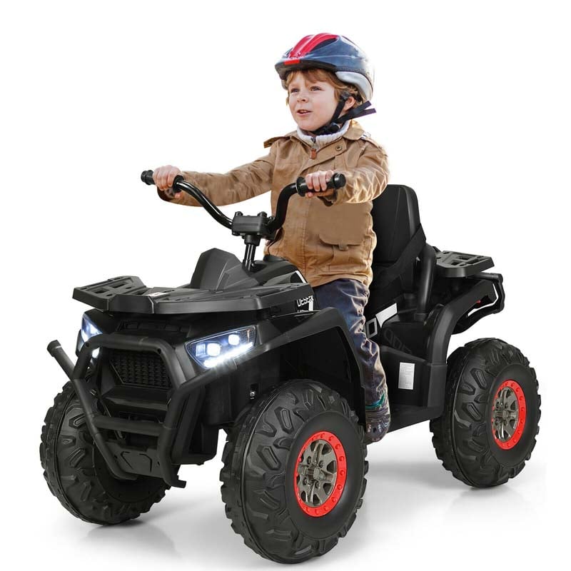12V Kids Electric ATV with 2 Speeds, LED Lights, Music & MP3, Ride-On Car 4-Wheeler Quad for Ages 3+ Boys & Girls Gifts