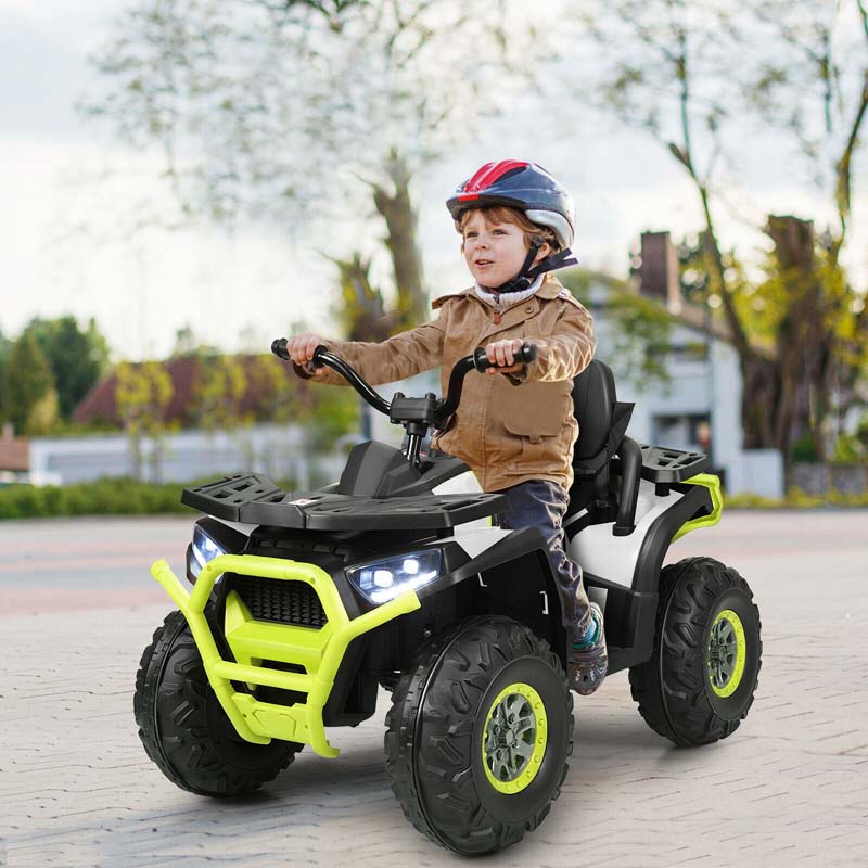 12V Kids Electric ATV with 2 Speeds, LED Lights, Music & MP3, Ride-On Car 4-Wheeler Quad for Ages 3+ Boys & Girls Gifts