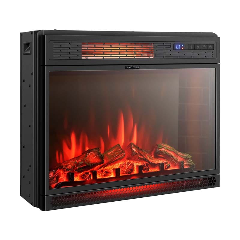 25" Recessed Electric Fireplace Heater with Flame Effect, Wall Mounted & Freestanding Electric Fireplace Insert