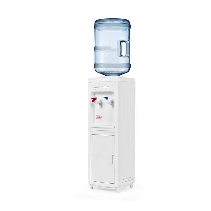 Top Loading Water Cooler Dispenser for 3-5 Gallon Bottle, Hot & Cold Freestanding Water Dispenser with Storage Cabinet & Child Lock for Home Office