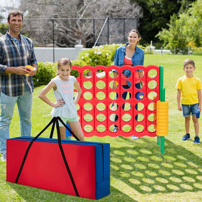 Giant 4-In-A-Row Jumbo 4-to-Score Giant Game Set with 42 Jumbo Rings & Quick-Release Slider