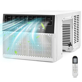 10000 BTU U-Shaped Window Air Conditioner, Over the Sill AC Unit with Energy Saver Modes, Remote Control, Ultra Quiet Cooling for 250 Sq.Ft Room