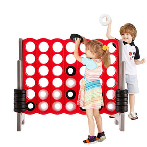 Giant 4-In-A-Row Jumbo 4-to-Score Giant Game Set with 42 Jumbo Rings & Quick-Release Slider
