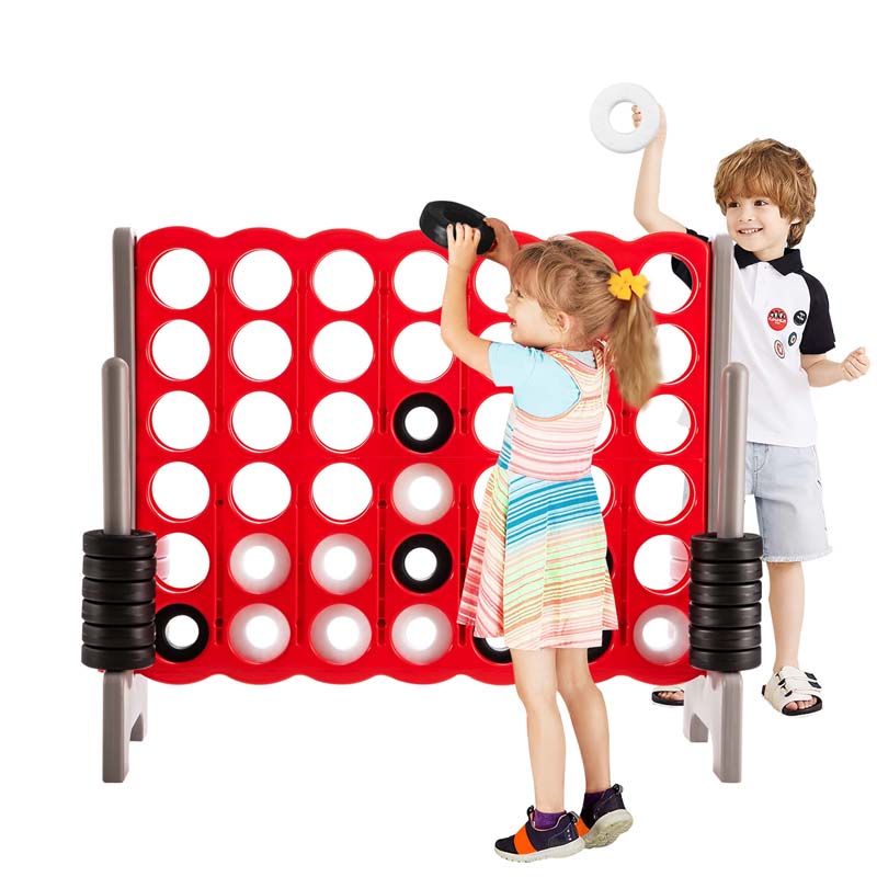 Giant 4-In-A-Row Jumbo 4-to-Score Giant Game Set with 42 Jumbo Rings & Quick-Release Slider