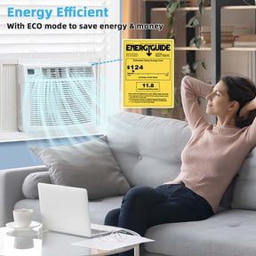 15000 BTU Quiet Window Air Conditioner with Remote & ECO Mode, Energy Star Certified 3-in-1 Window AC Unit with Dehumidifier