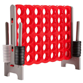 Giant 4-In-A-Row Jumbo 4-to-Score Giant Game Set with 42 Jumbo Rings & Quick-Release Slider