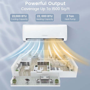 24000 BTU 21 SEER2 WiFi Mini Split AC & Heat Pump, Energy Star Inverter Ductless Air Conditioner, Works with Alexa Google Home, Cools up to 1500 Sq Ft