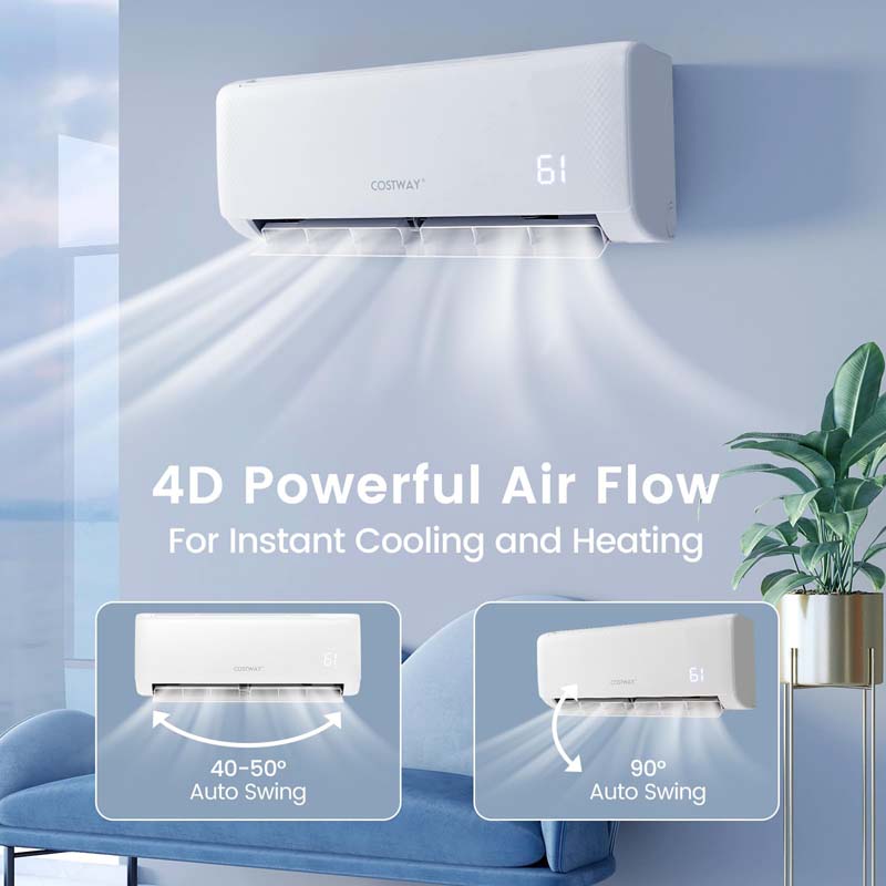 24000 BTU 21 SEER2 WiFi Mini Split AC & Heat Pump, Energy Star Inverter Ductless Air Conditioner, Works with Alexa Google Home, Cools up to 1500 Sq Ft