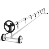 22 FT Solar Pool Cover Reel Set with Hand Crank & Wheels, Aluminum Solar Swimming Inground Cover Blanket Reel Roller
