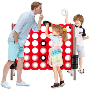 Giant 4-In-A-Row Jumbo 4-to-Score Giant Game Set with 42 Jumbo Rings & Quick-Release Slider
