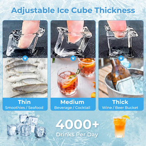 418 LBS/24H Split Commercial Ice Maker, Industrial Ice Machine with 200 LBS Storage Bin, 192 PCS in 11-20 Mins, Self-Cleaning for Restaurant, Bar Cafe