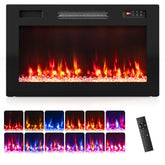 30/36/40/50/60/72 Inch Smart WiFi Electric Fireplace, Recessed and Wall Mounted