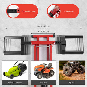 500 LBS Hydraulic Lawn Mower Lift Jack with Non-Slip Wheels, Adjustable Heavy Duty Zero Turn Riding Mower Lift Hoist for Garden Tractor Maintenance