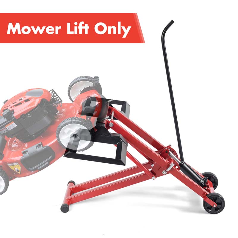500 LBS Hydraulic Lawn Mower Lift Jack with Non-Slip Wheels, Adjustable Heavy Duty Zero Turn Riding Mower Lift Hoist for Garden Tractor Maintenance
