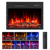 Recessed Stove Heater with Touch Panel, 8H Timer, Overheat Protection, 7 Flame Colors, 5 Adjustable Brightness,750/1500W