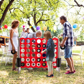 Giant 4-In-A-Row Jumbo 4-to-Score Giant Game Set with 42 Jumbo Rings & Quick-Release Slider