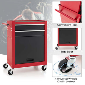 6-Drawer Rolling Tool Chest Cabinet, 3-in-1 Detachable Heavy-Duty High Capacity Tool Box Combo with Lockable Wheels for Garage Workshop