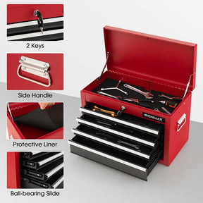 6-Drawer Rolling Tool Chest Cabinet, 3-in-1 Detachable Heavy-Duty High Capacity Tool Box Combo with Lockable Wheels for Garage Workshop