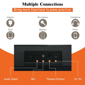 61 Key Keyboard Piano Starter Set with LCD Screen, Portable Digital Piano with Headphone, Foldable Piano Bench, Dual Power Supply