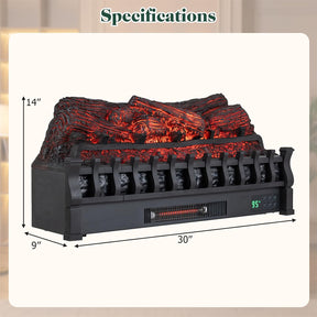 Infrared Quartz Electric Fireplace Heater, Alexa and Google Assistant Compatible, 5 Flame Modes, 8H Timer, 1500W