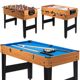 48" Multi Game Table, 3-in-1 Foosball Soccer, Billiards & Air Hockey Combo Table for Adults & Kids, Game Room, Arcade, Party, Family Night