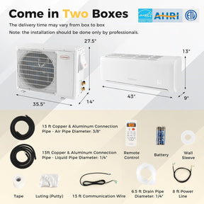 24000 BTU 21 SEER2 WiFi Mini Split AC & Heat Pump, Energy Star Inverter Ductless Air Conditioner, Works with Alexa Google Home, Cools up to 1500 Sq Ft