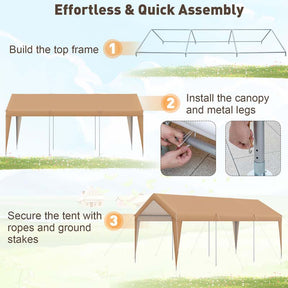 10 x 20 FT Heavy-Duty Steel Frame Carport Portable Garage Tent, All-Season Outdoor SUV Truck Car Canopy Boat Shelter