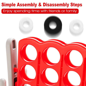 Giant 4-In-A-Row Jumbo 4-to-Score Giant Game Set with 42 Jumbo Rings & Quick-Release Slider