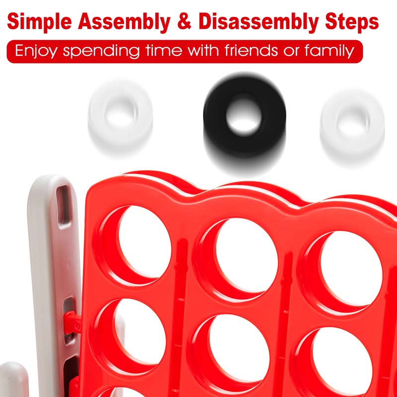 Giant 4-In-A-Row Jumbo 4-to-Score Giant Game Set with 42 Jumbo Rings & Quick-Release Slider