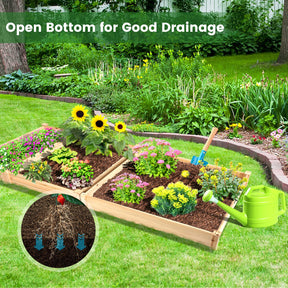3-Tier Raised Garden Bed, 49" x 49" x 22" Fir Wood Elevated Planter Box for Growing Vegetable/Flower/Herb, Plant Display Container Rack