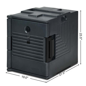 95 Quart Front-Loading Insulated Food Pan Carrier, Manual Lockable Food Transporter with Handle for 8 Size Food Pans