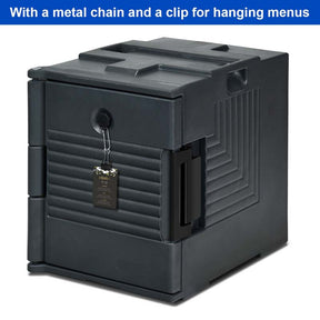 95 Quart Front-Loading Insulated Food Pan Carrier, Manual Lockable Food Transporter with Handle for 8 Size Food Pans