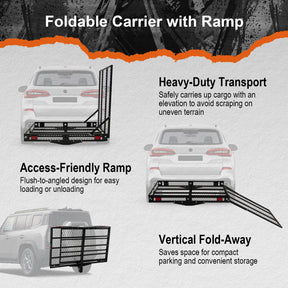 500 LBS Heavy-Duty Folding Hitch Mount Wheelchair Carrier