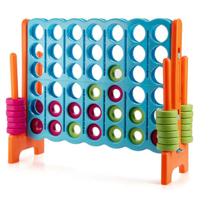 Giant 4-In-A-Row Jumbo 4-to-Score Giant Game Set with 42 Jumbo Rings & Quick-Release Slider