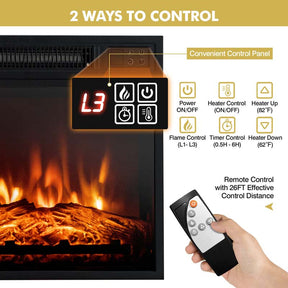 58" Electric Fireplace TV Stand for 65" TVs, Media Console with 18" 1400W Heater Insert, Thermostat, Adjustable 3D Flame & Storage Shelves
